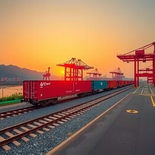 三门峡到江苏洋口港首列集装箱货运专列成功试运行(图1)